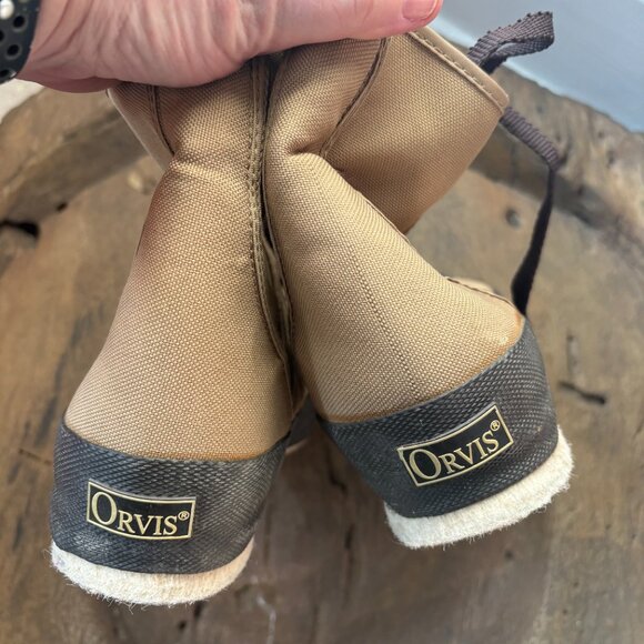 Orvis Clearwater tan beige canvas felt bottom flyfishing wading boots men\'s 9 main image 6